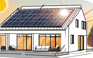 A solar panel system on a residential rooftop with a symbolic representation of the german flag