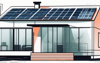 A house undergoing renovation with visible energy-efficient upgrades like solar panels