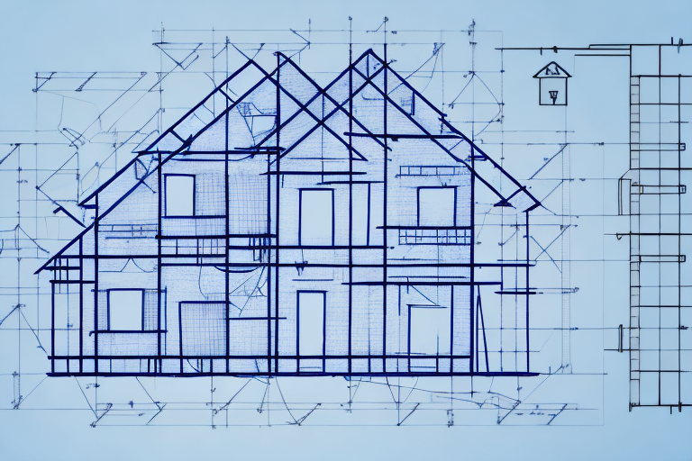 A house under construction with a measuring tape