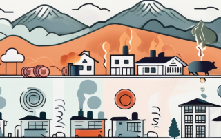 A gas heating system with a backdrop of north rhine-westphalia's landscape