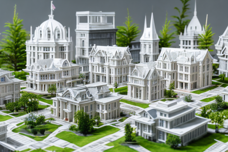 Several detailed model houses in h0 scale