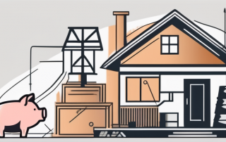 A home undergoing renovation with visible construction tools and equipment