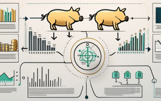 Various financial symbols such as a piggy bank