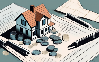 A house under construction with a magnifying glass hovering over it