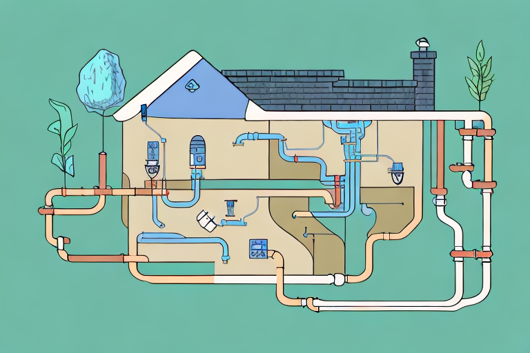 A residential plot with a visible underground water connection system