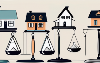 Various house models on a balance scale