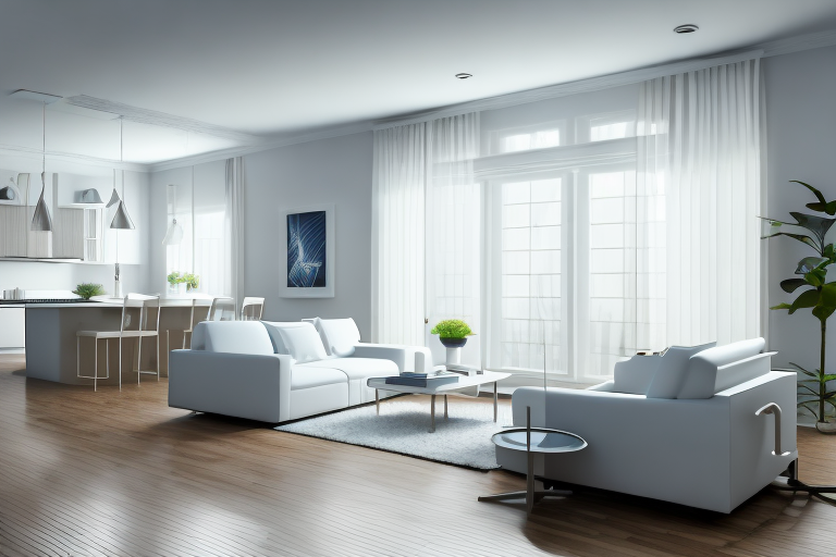 An interior of a house with various rooms like a living room