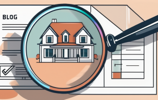 A house with a large magnifying glass hovering over it