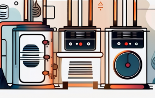 A modern heating system with a couple of documents nearby