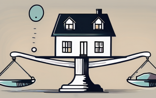 A balanced scale with a house on one side and a question mark on the other