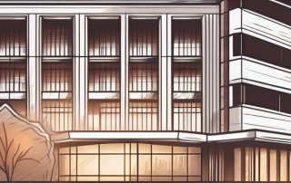 A bank building with a large