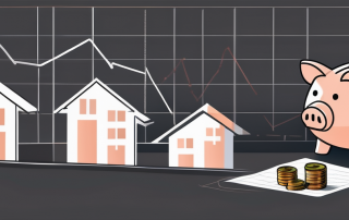 A house undergoing renovation with a piggy bank