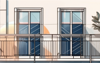 A small solar panel system on a balcony