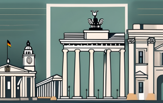 Several iconic german landmarks like the brandenburg gate and the cologne cathedral