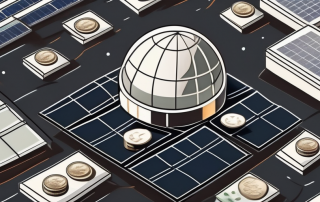 A modern photovoltaic solar panel system on a rooftop