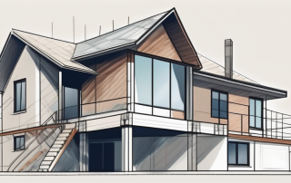 A four-family house under construction