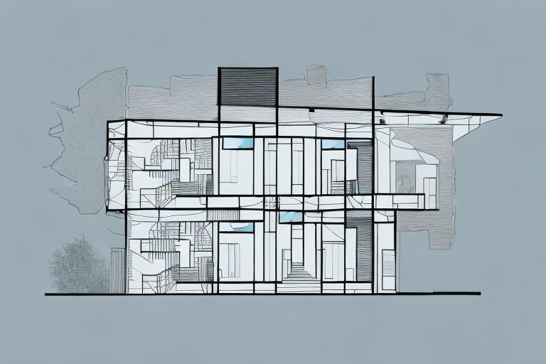 A house cut in half to reveal a cross-section of the interior