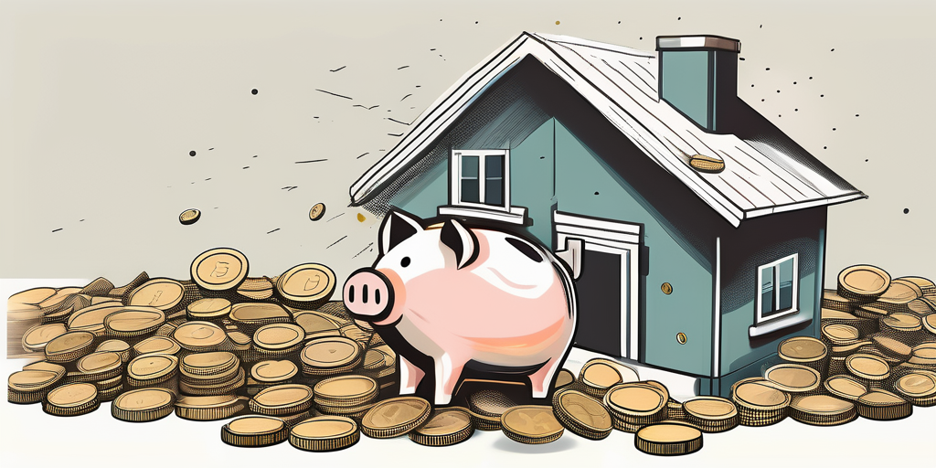 A piggy bank shaped like a house