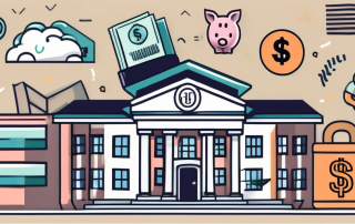 A university building with a graduation cap next to it