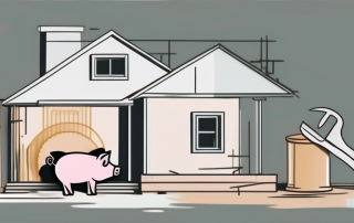 A house under renovation with visible construction tools and materials