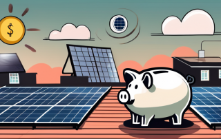 A solar panel installation on a house roof