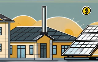 A photovoltaic (pv) solar panel system on a rooftop