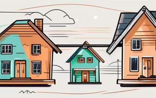 A variety of houses with price tags hanging from them