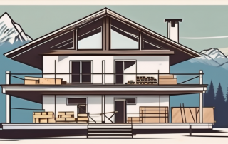 A traditional bavarian house under construction