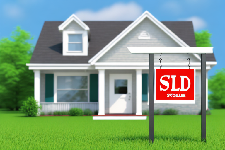 A house with a sold sign in the front yard