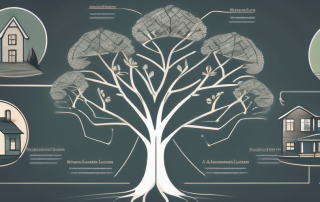 A family tree with branches connecting to different types of assets such as a house