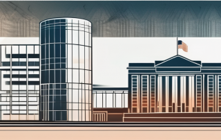 A modern heating system with a symbolic government building in the background