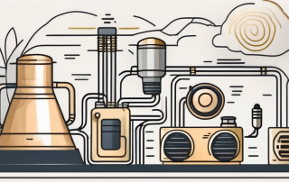 A modern heating system with various components