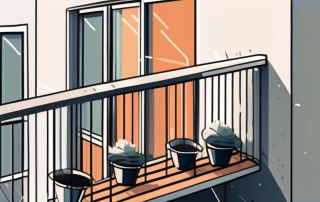 A small solar panel system on an apartment balcony