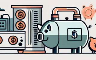 A heating system with different components like a boiler and radiators