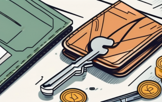 A wallet opening with banknotes and a credit card inside