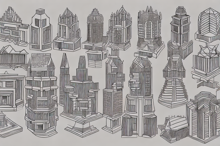 A variety of intricate model houses