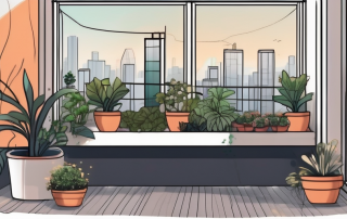 A balcony with a small solar panel system installed