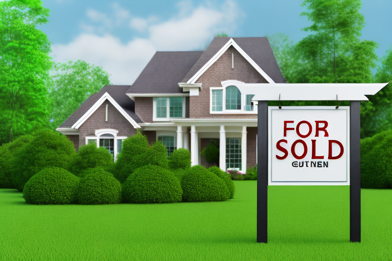 A finished house with a sold sign in the front yard