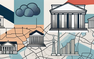 Various symbolic representations of financial institutions such as a bank