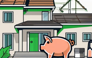 A house under renovation with scaffolding