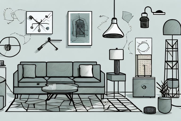An empty house interior with various furniture items and decorative elements