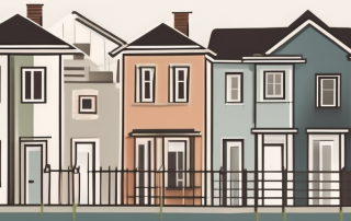 Several different styled houses side by side