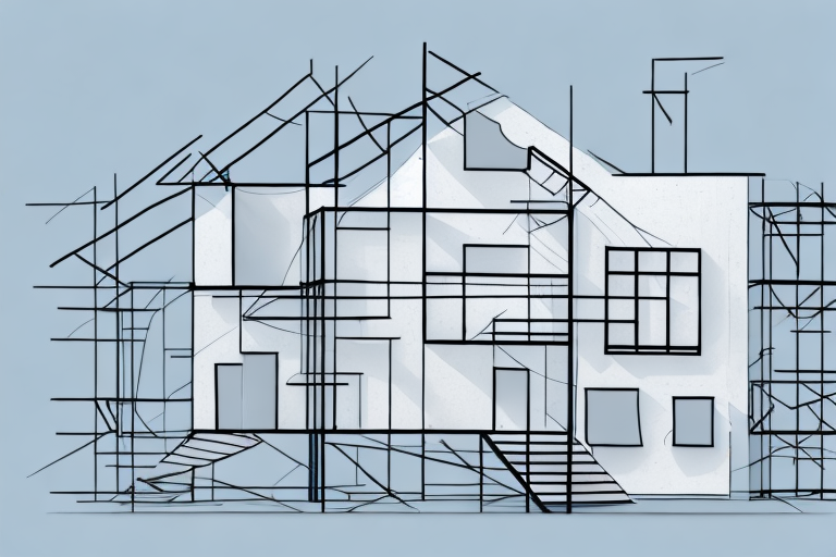 A house under construction with visible drywall installations