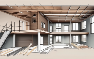 A three-story house under construction