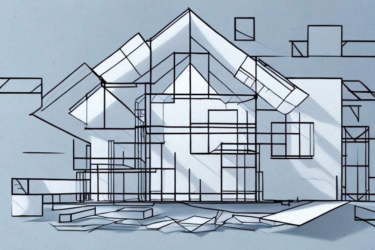 A house under construction with visible drywall installation