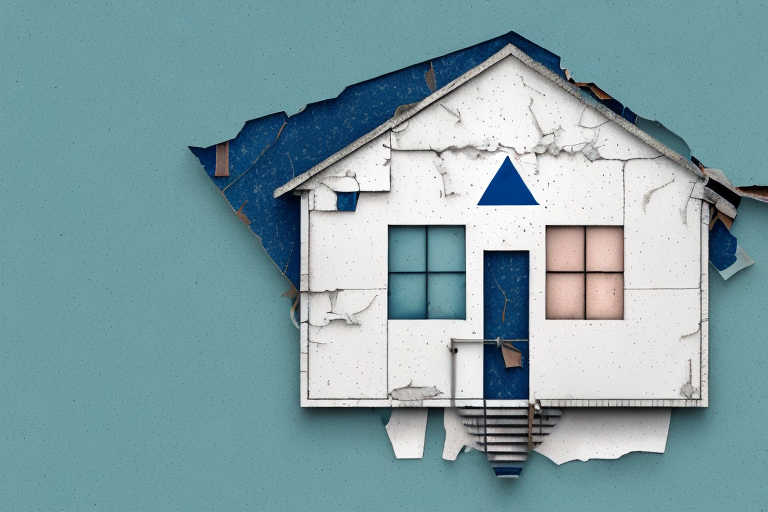 A prefabricated house with visible signs of wear and tear