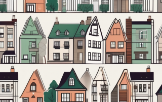 A variety of architectural styles of houses