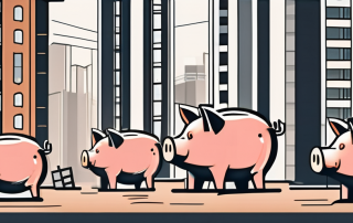 A construction site with various apartment buildings in different stages of development