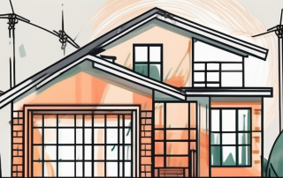 A house under construction with a money symbol in the background to represent the income limit for housing construction premium