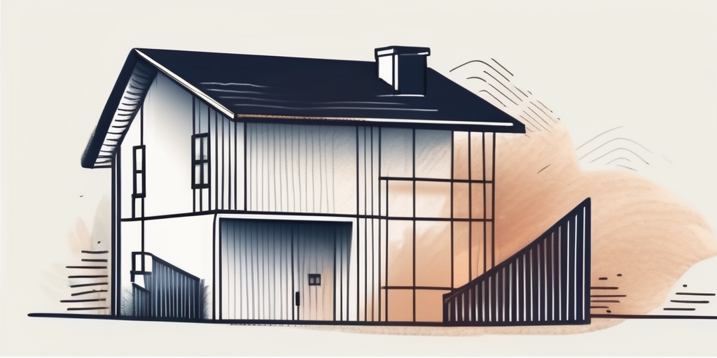 A symbolic representation of a house with a percentage sign incorporated